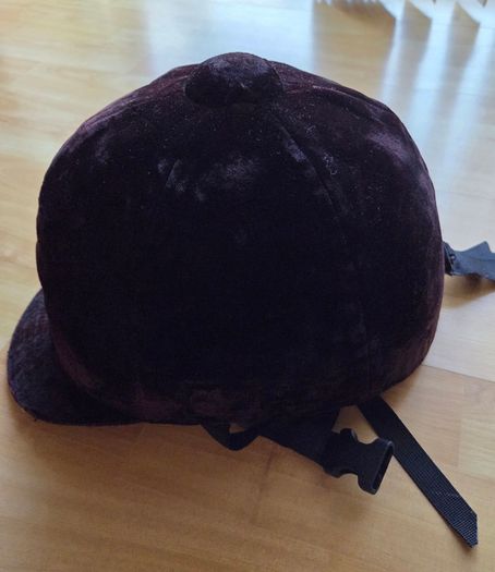 Velvet riding helmet for children