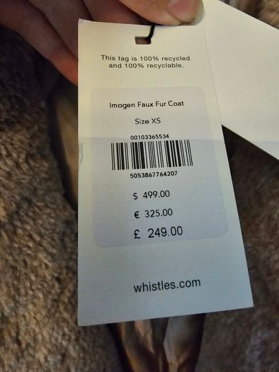 Whistles Imogen Lilac Faux Fur Oversized Coat