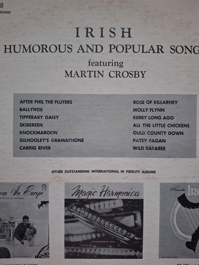 3 x VINTAGE VYNAL LP's RECORD ALBUMS 1963 PRESIDENT Kennedy In Ireland , Irish Humorous & Papular songs Martin Crosby , Irish Memories Farher Sydney MacEwan