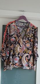 LUISA CERANO print blouse Sz 14 UK - Bnwot Rrp 395