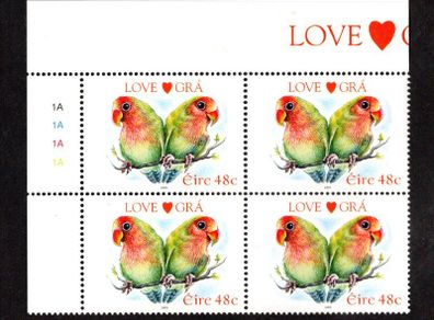 2005 Ireland Greetings Commemorative Stamp Plate 1A1A1A1A Mint Never Hinged (MNH)