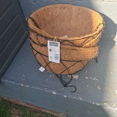 large hanging baskets and large wall planters