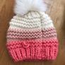Gelso Bianco womens Salmon Pink Wool Alpaca Knit Beanie Hat Cap from Italy Image 4