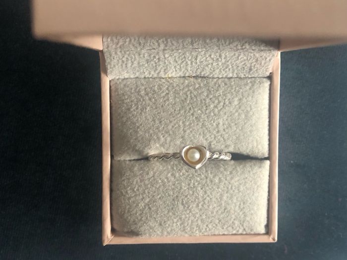 Sterling silver HHN designer pearl ring