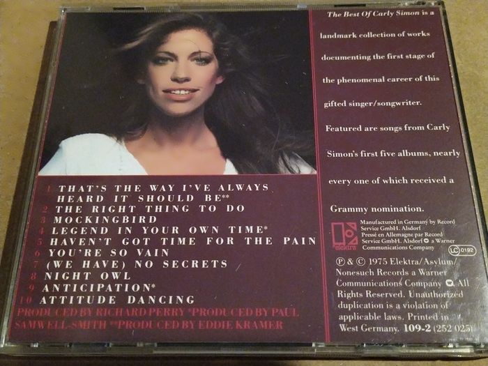 The Best Of Carly Simon Cd