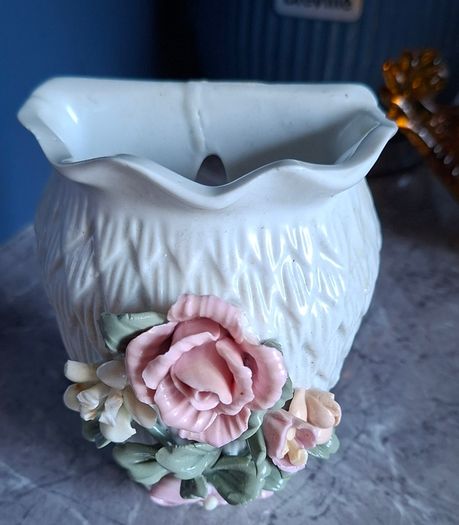 Vintage ceramic wall pocket vase
