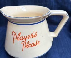 1940s Players Please ceramic advertising water jug