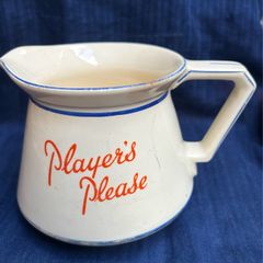 1940s Players Please ceramic advertising water jug