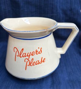 1940s Players Please ceramic advertising water jug