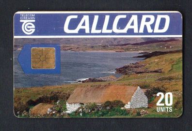 1991 Ireland 20 unit Cottage Definitive Call Card with Gemlus Gem1 Chip, College Green Address, Flag (bottom right corner), No Barcode Used. Telecom Eireann card number 1024.