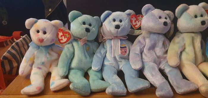 Collection of Pastel Coloured Beanie Bears