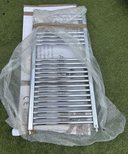 2 x Aqualla Luca Chrome Heated Towel Radiators - as new (please read ad for details).
