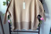 jumper bnwt one size beige &amp; brown oversized poncho style jumper exquiss's brand
