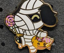 lucky animal crossing enamel pin