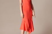 Karen Millen Frilly Dress SIZE 10 Coral
