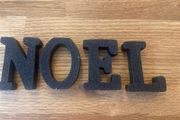 NOEL Black Glitter Letters