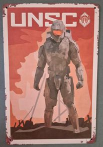 Vintage Style  Metal Sign. HALO, the master cheif.