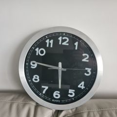 40cm(16'')Wall clock black/silver