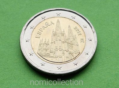 Spain 2012 year Uncirculated 2 Euro coin.