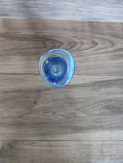 Vintage Glass Vase Blue 1960s Single Stem Blue Control Vase