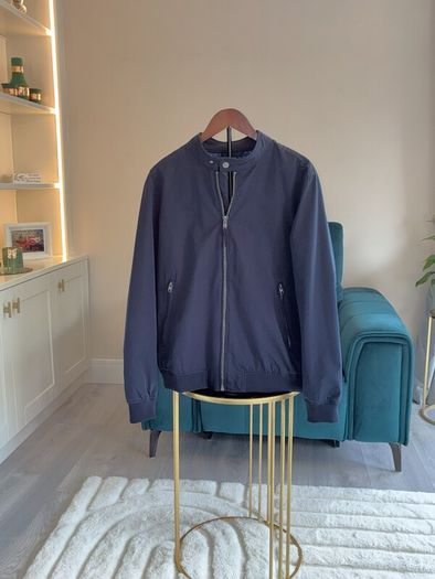 Mens navy smart-casual bomber jacket by Springfield