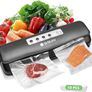 Vacuum Food Sealer, Automatic Food Sealer Machine for Dry and Moist Food Fresh Preservation, 2-in-1 Functions with Vacuum and Seal, with Vacuum Roll Bags and Cutter Image 2