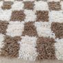 Handwoven beige checkerboard rug Image 2