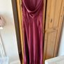 Beautiful burgundy wine satin maxi dress Image 3