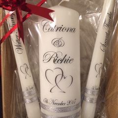 Wedding unity candles set - personalised