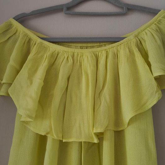 Yellow Open Shoulders Top size 10