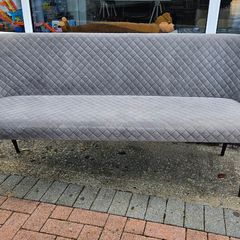 Grey Velvet Dining Bench With Back