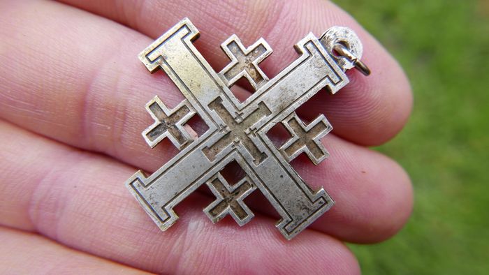 Vintage Silver 'JERUSALEM' Cross Pendant