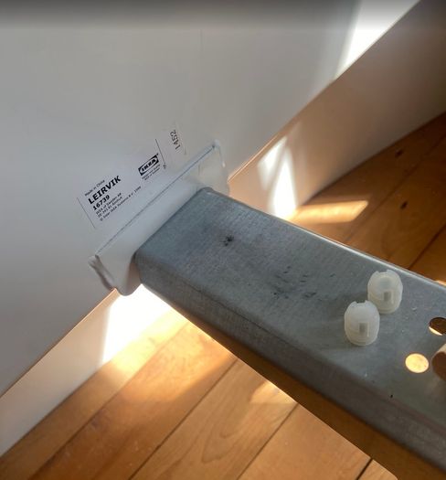 IKEA Leirvik Bed Frame (140x200 cm) + 2 Slatted Bed Bases
