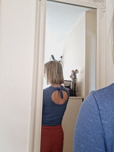 H&M Open Back Blue Jumper