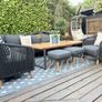 Ex display limited edition 200cm x 300cm navy and white star print indoor/outdoor rug Image 9