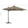 Cantilever Umbrella with Pole and LED Lights Taupe 300 cm Image 10