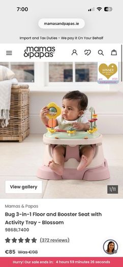 Mamas & Papas 3in1 Bug Seat - Blossom
