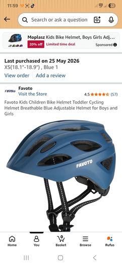 Favoto Kids Children Bike Helmet Toddler Cycling Helmet Breathable Blue Adjustable Helmet for Boys and Girls