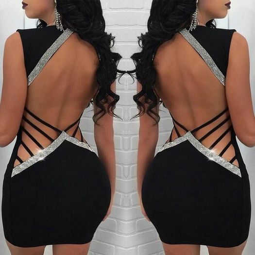 mini dress with a naked back XS-M