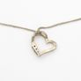 925 Vintage Open Heart Sterling Silver CZ Necklace Image 3