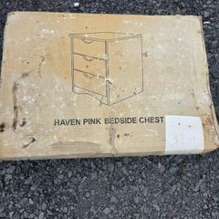 Hot Pink 3 Drawer Bedside Cabinet