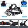 Head Torch, 8 LED Super Bright USB Rechargeable Headlamp Waterproof 8 Modes Headlight with Red Lights Comfortable Adjustble Headtorch for Camping Fishing, Car Repair, Running, Outdoor Image 2