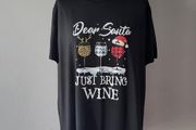 Black Xmas t-shirt with wine, Size XXL / UK18, Brand new