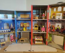 Wooden Fire Station and Police Station playset