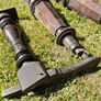 Antique mahogany piano legs with bronze casters Image 6