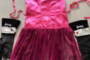 Fancy Dress/ Halloween Pink Apron with rubber gloves. Brand New