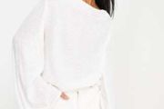 River Island White Sequin Cowl Neck Top Sz 16 New