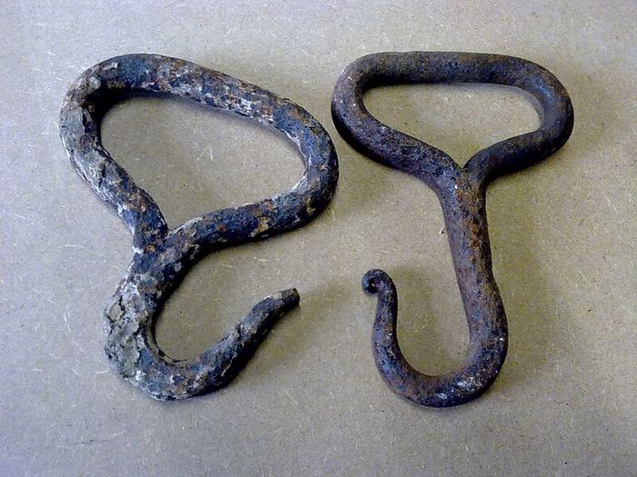 2 Irish blacksmith made lifting hooks