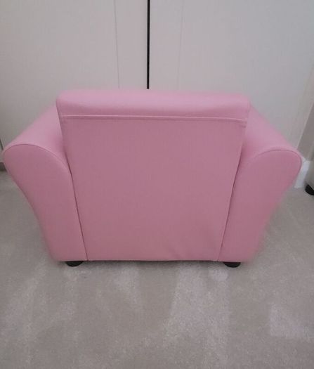 Toddler pink armchair and footstool