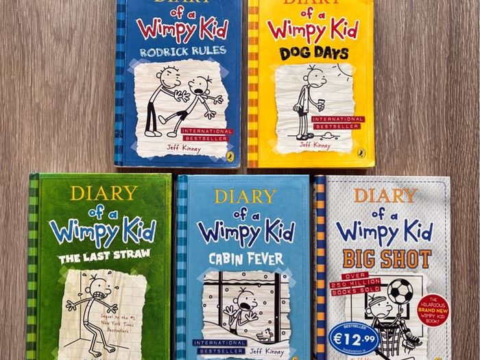 Diary of a Wimpy Kid Book Bundle - 5 Books - 3 Hardback